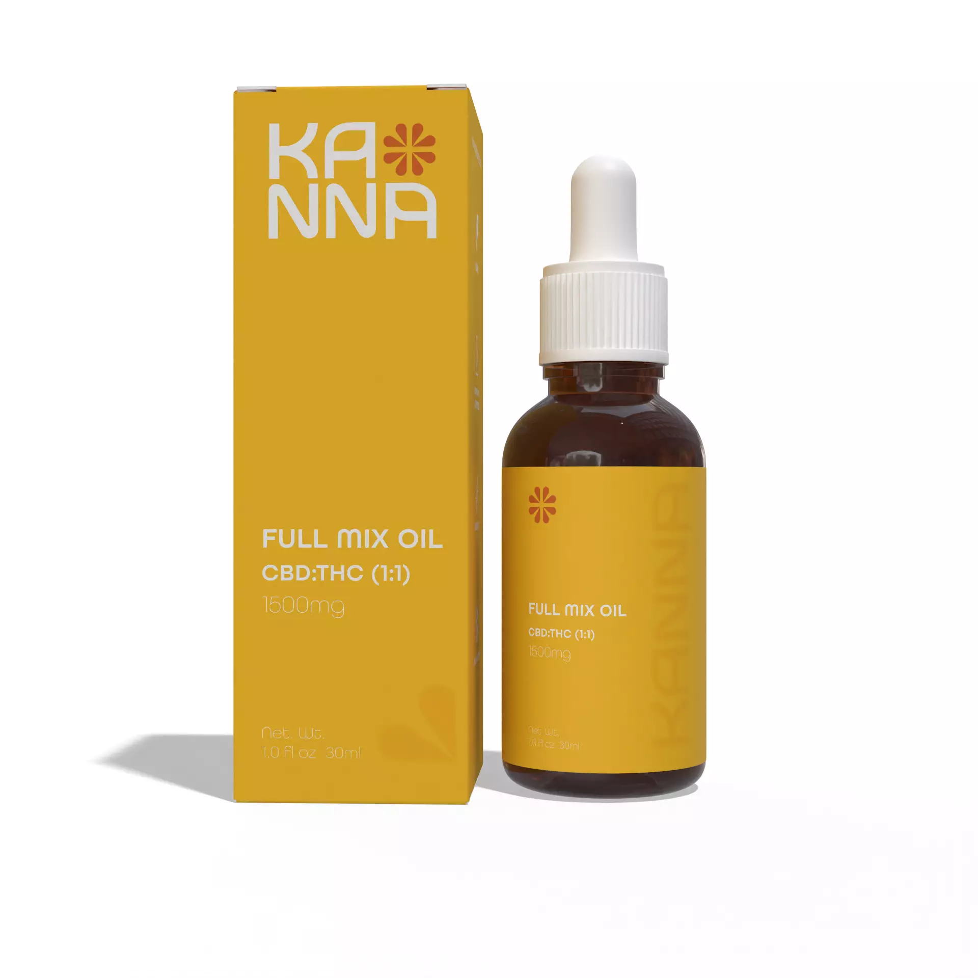 Kanna Pharma FullMix (1:1) CBD 750mg + D8-THC 750mg Oil - 30ml