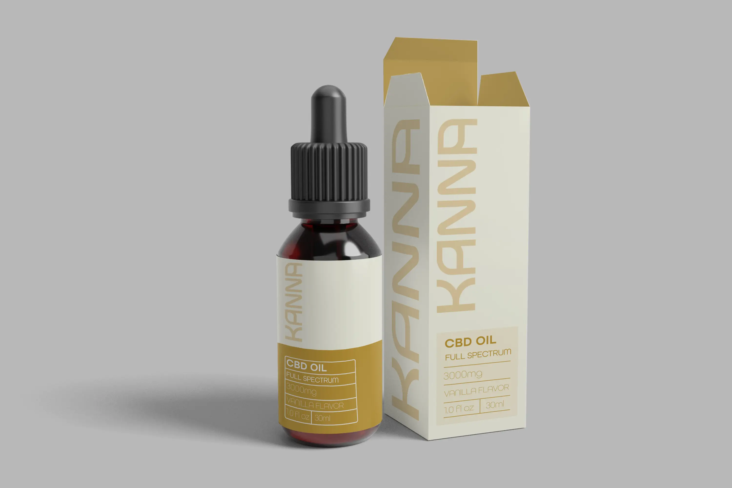 Kanna Pharma 3000mg Full Spectrum CBD Vanilla Flavored Oil - 30ml